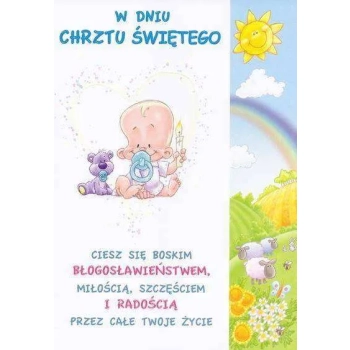 Pamiątka karnet kartka w dniu chrztu na CHRZEST ŚW