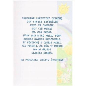 Pamiątka karnet kartka w dniu chrztu na CHRZEST ŚW