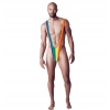Mankini tęcza STRÓJ KĄPIELOWY BORATA STRINGI FACET