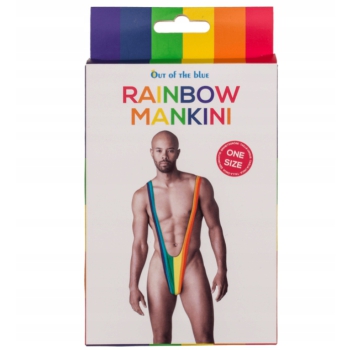 Mankini tęcza STRÓJ KĄPIELOWY BORATA STRINGI FACET