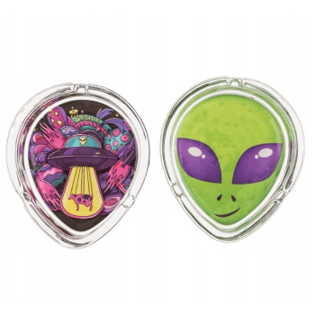 Popielniczka ŚWIECĄCA w ciemności UFO obcy szklana