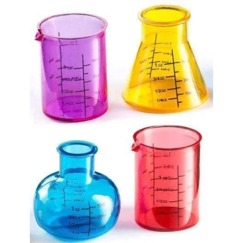 Kielony KIELISZKI laboratoryjne na imprezę 4SZTUKI Probówki chemiczne