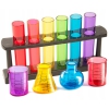 Zestaw kolorowych 10 KIELISZKÓW na imprezę SZOTY chemiczne probówki