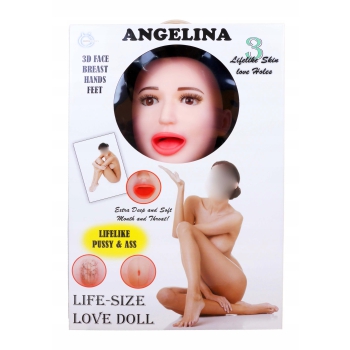Lalka miłości sexi Angelina nadmuchiwana z wibracjami + pompka