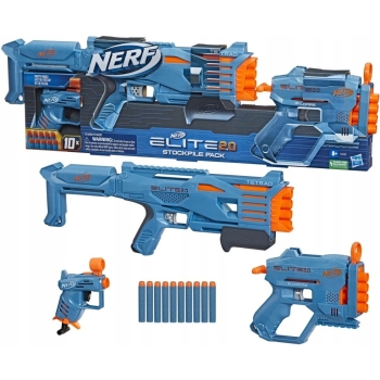 NERF ELITE 2.0 STOCKPILE PACK TETRAD QUADFIRE 3PAK